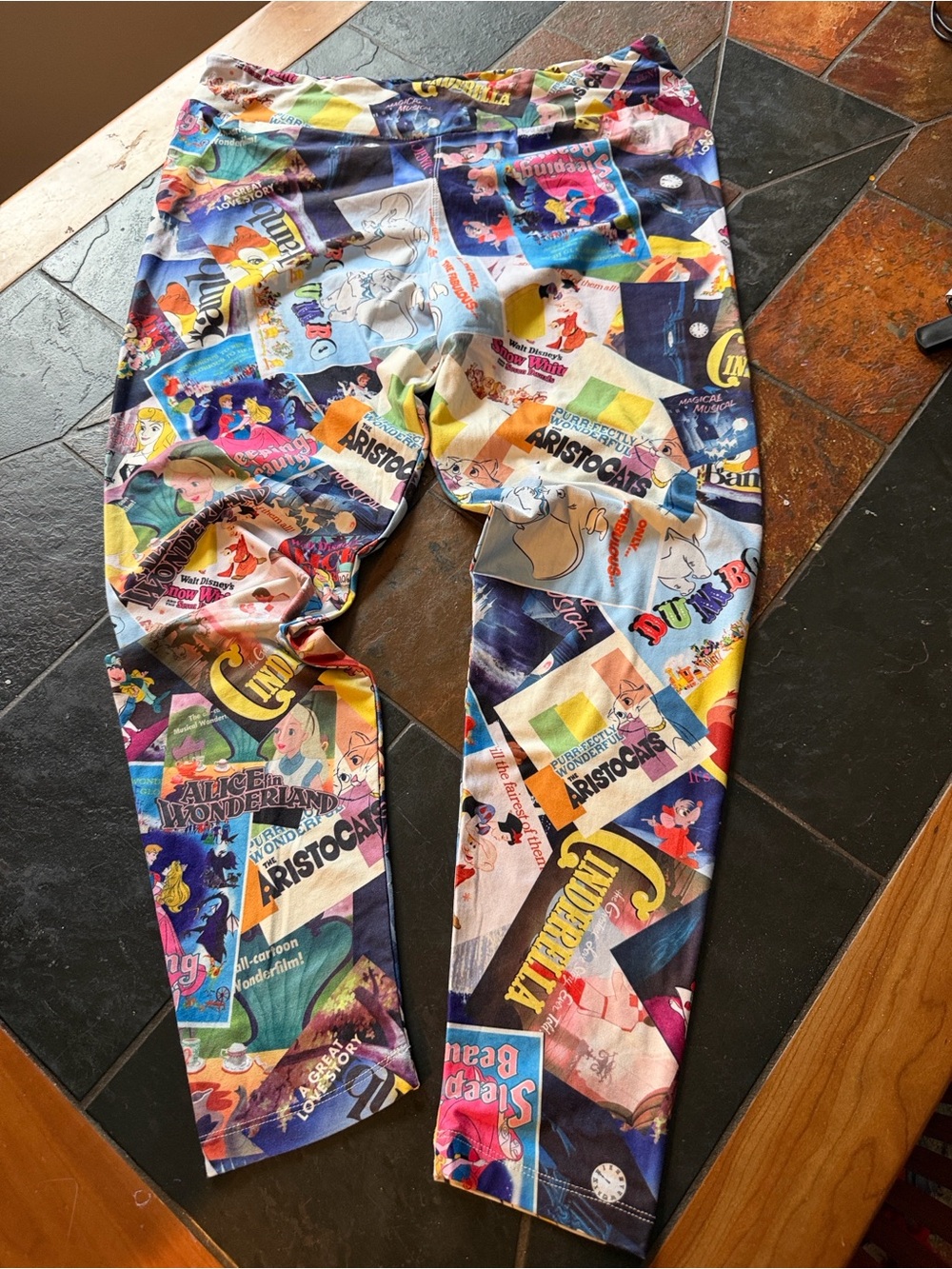 Disney Multicolor Vintage Poster Print Leggings XL soft lounge pants MOVIE